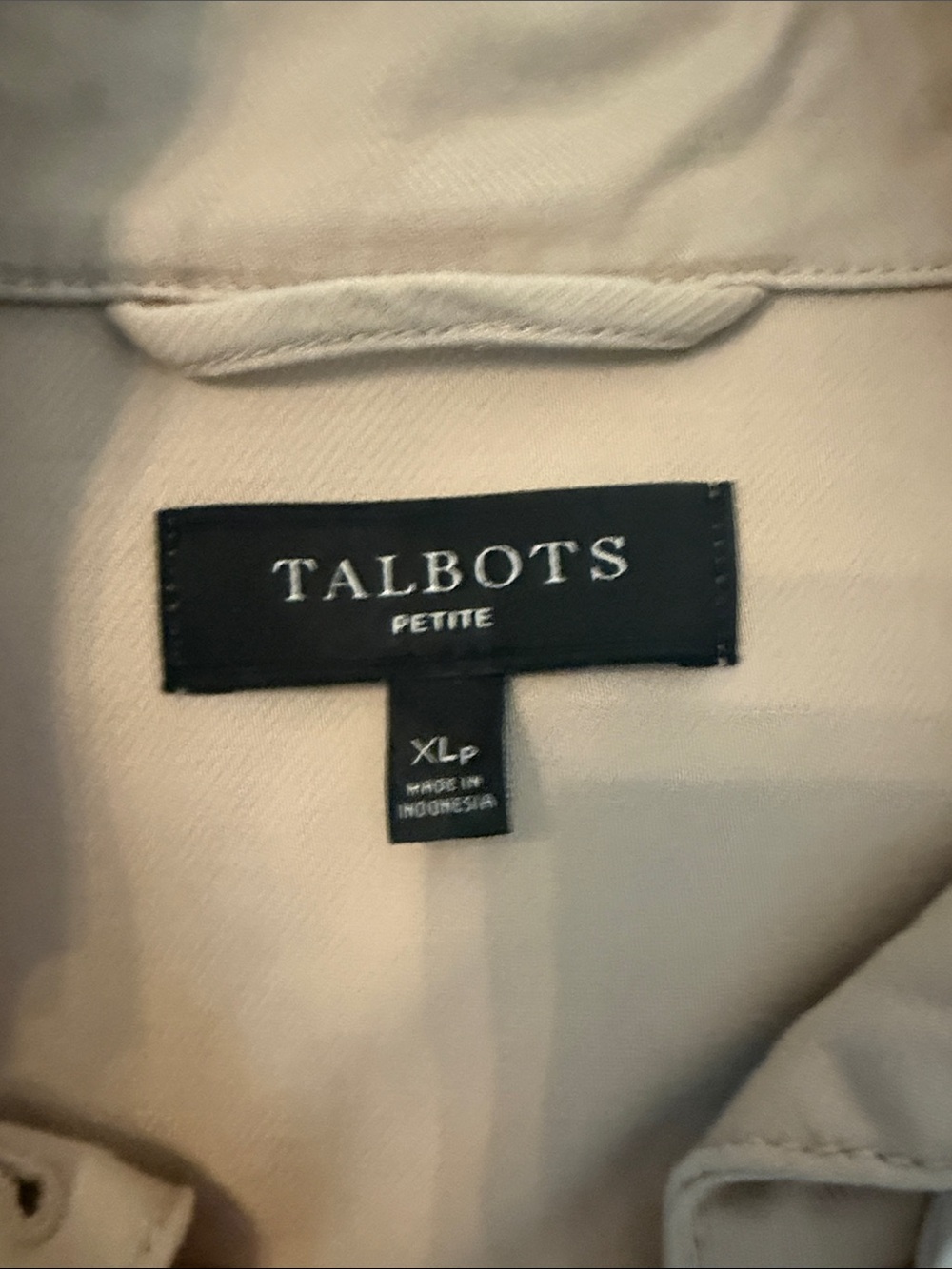 Talbots Petite Beige Button-Up Coat